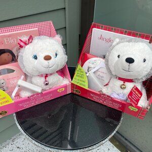 Hallmark Interactive Story Buddy Plush Bell & Jingle Read Along Book CD Set Lot